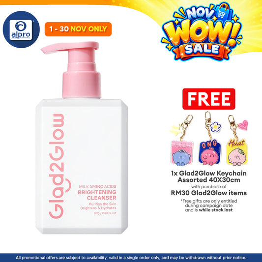 Glad2Glow Milk Amino Acids Gentle Cleanser 80g | Evens Out Skin Tone & Reduce Dullness
