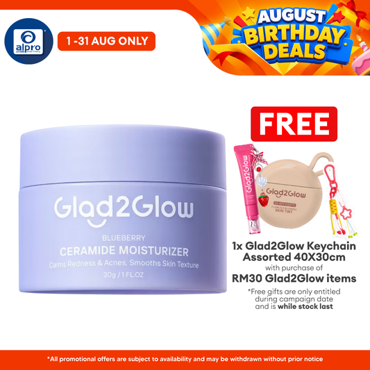 Glad2Glow Blueberry 5% Ceramide Barrier Repair Moisturizer 30g | Calms Inflamed & Irritated Skin Glad2Glow