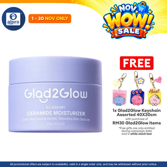 Glad2Glow Blueberry 5% Ceramide Barrier Repair Moisturizer 30g | Calms Inflamed & Irritated Skin