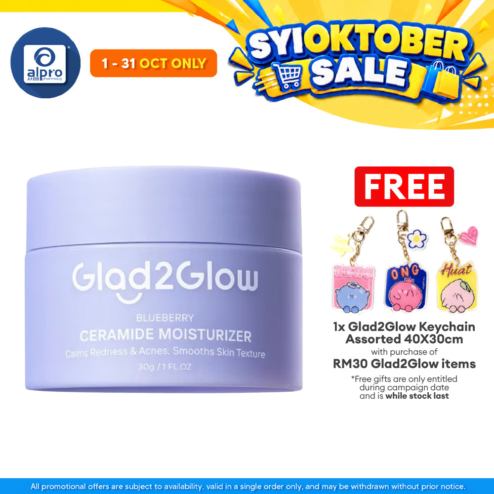 Glad2Glow Blueberry 5% Ceramide Barrier Repair Moisturizer 30g | Calms Inflamed & Irritated Skin