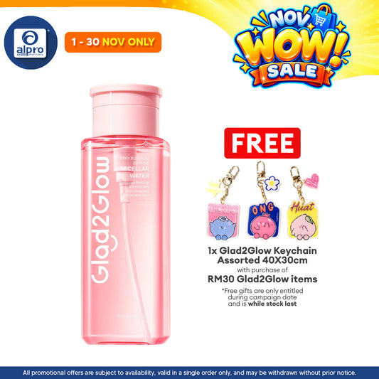 Glad2Glow Cherry Blossom Betaine Micellar Water 300mL | Remove Makeup in One Wipe