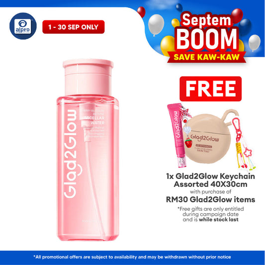 Glad2Glow Cherry Blossom Betaine Micellar Water 300mL | Remove Makeup in One Wipe Glad2Glow