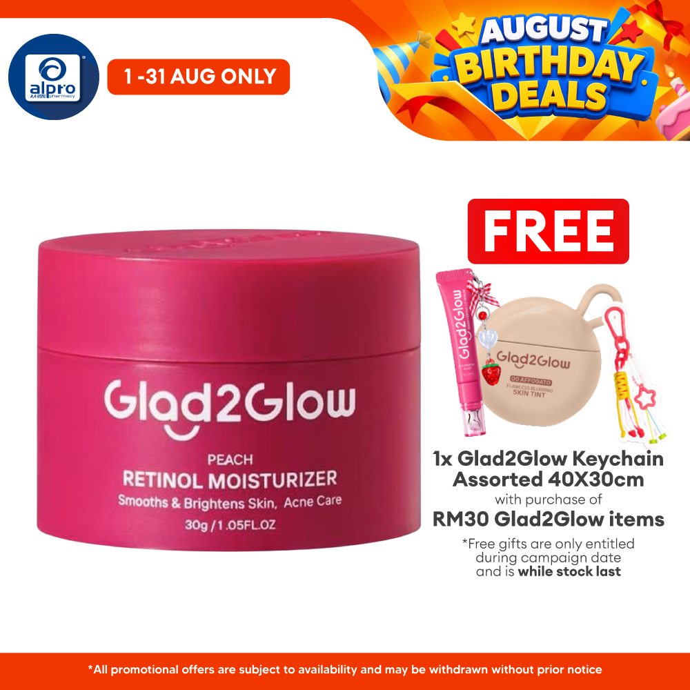 Glad2Glow Peach Retinol Moisturizer 30g | Prevent Signs of Premature Aging Glad2Glow