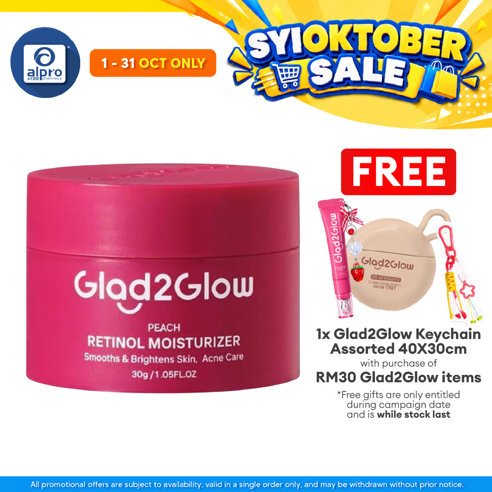 Glad2Glow Peach Retinol Moisturizer 30g | Prevent Signs of Premature Aging