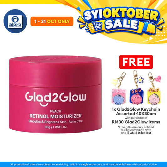 Glad2Glow Peach Retinol Moisturizer 30g | Prevent Signs of Premature Aging