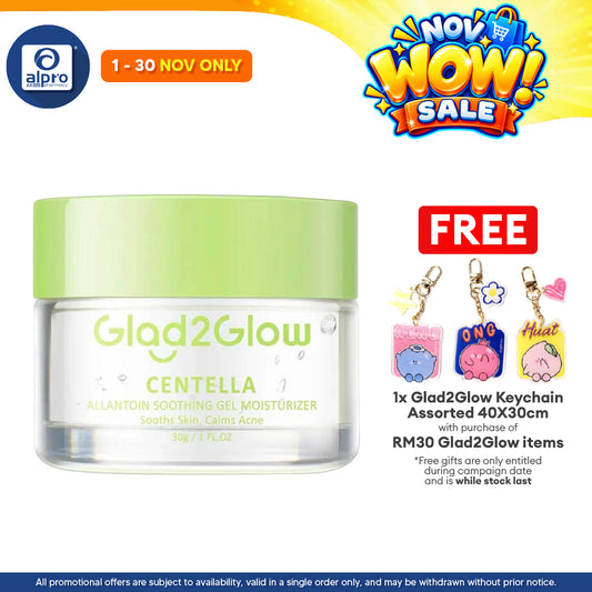 Glad2Glow Centella Allantoin Soothing Gel Moisturizer 30g | Hydrates Skin & Helps Treat Acne