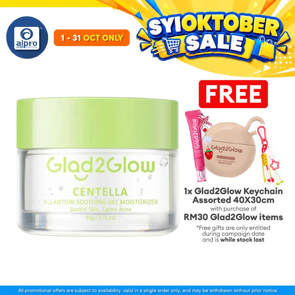 Glad2Glow Centella Allantoin Soothing Gel Moisturizer 30g | Hydrates Skin & Helps Treat Acne
