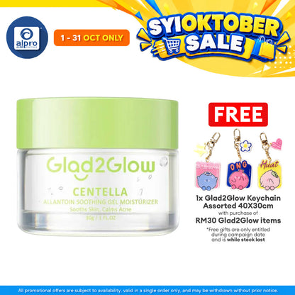 Glad2Glow Centella Allantoin Soothing Gel Moisturizer 30g | Hydrates Skin & Helps Treat Acne