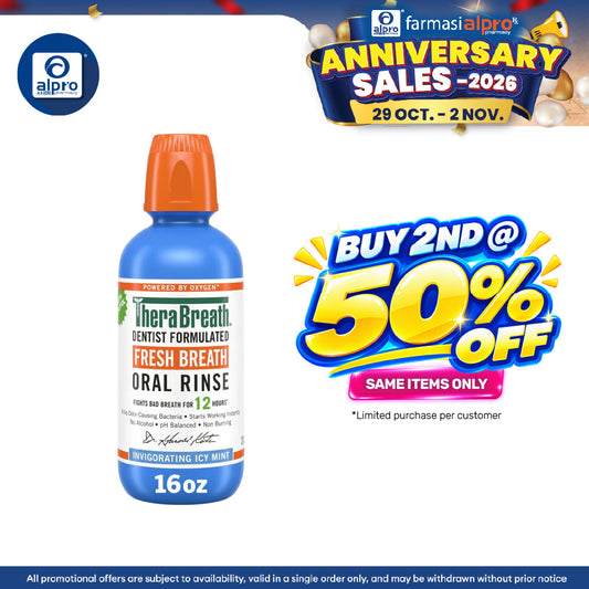 TheraBreath Fresh Breath Oral Rinse Invigorating Icy Mint 473mL | Fights Bad Breath Instantly