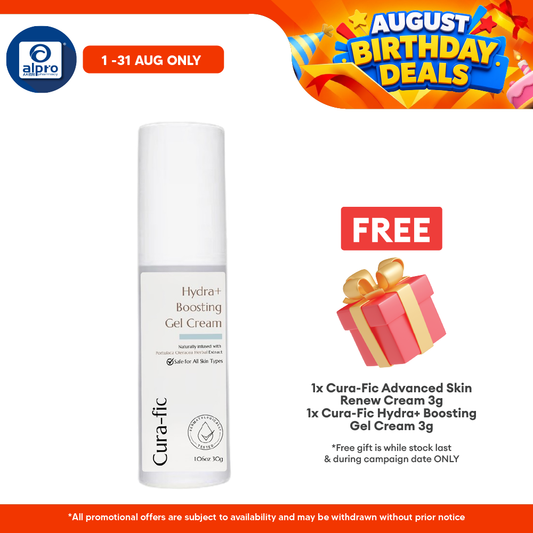 Cura-Fic Hydra+ Boosting Gel Cream 30g | Essential Daily Skin Moisturiser & Sensitive Skin Friendly Cura-fic