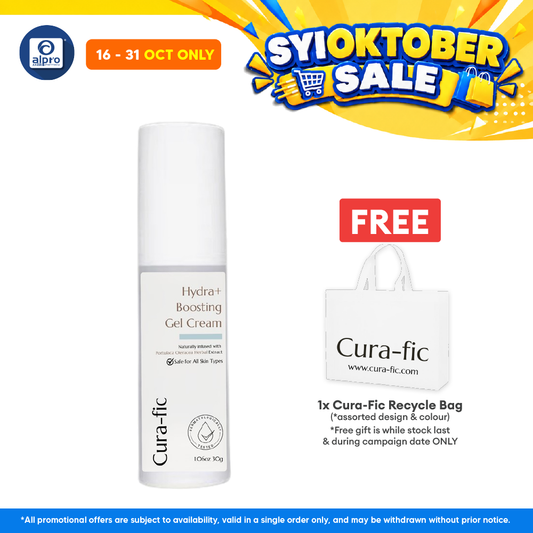 Cura-Fic Hydra+ Boosting Gel Cream 30g | Essential Daily Skin Moisturiser & Sensitive Skin Friendly