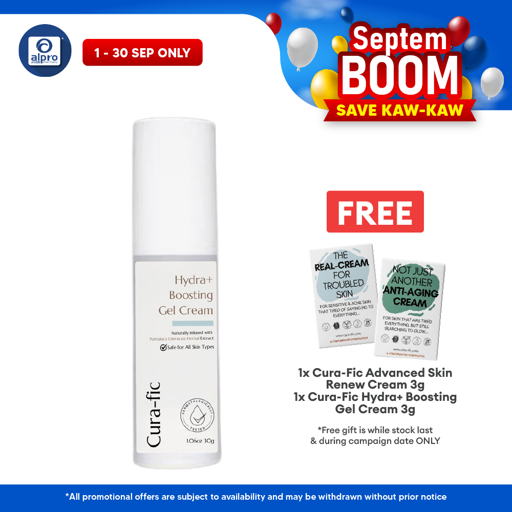 Cura-Fic Hydra+ Boosting Gel Cream 30g | Essential Daily Skin Moisturiser & Sensitive Skin Friendly Cura-fic