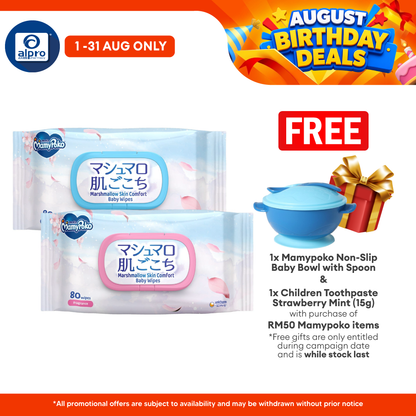 Mamypoko Baby Wipes 80s (Fragrance/Non Fragrance) | 3D Embossed Honeycomb Texture & Soothing Aloe Vera MamyPoko
