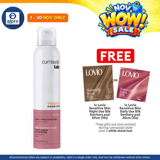Cumlaude Prebiotic Intimate Cleansing Mousse 150ml | Enriched with Lactic Acid & ProVitamin B5
