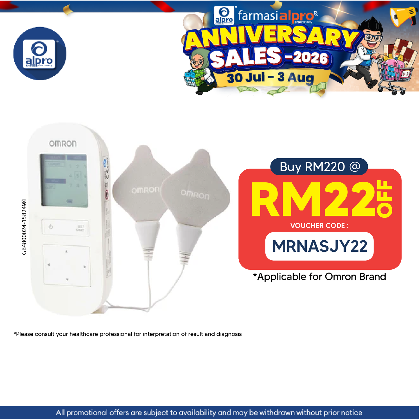 OMRON Electronic Nerve Stimulator (Heat TENS) HV-F311 | Rechargeable & Portable Form Omron