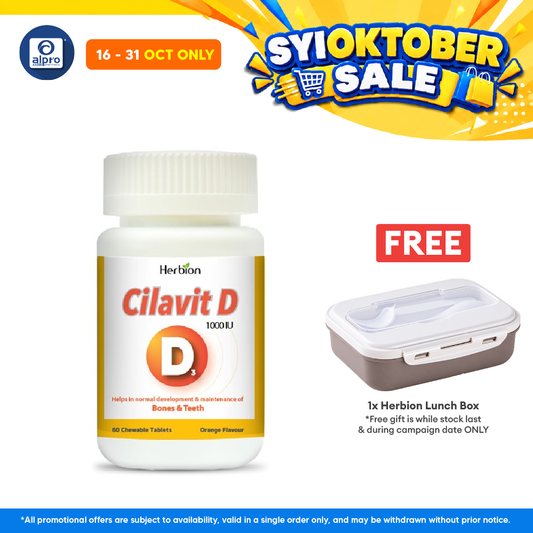 Herbion Cilavit D 1000 Iu Chewable Tablet 60s | Orange Flavour
