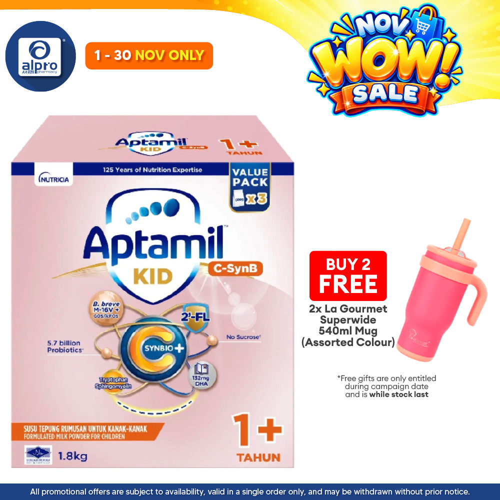 Aptamil Kid C-SynB Growing-Up Formula Step 3 1+ year 1.8kg | Maintain Good Gut Health