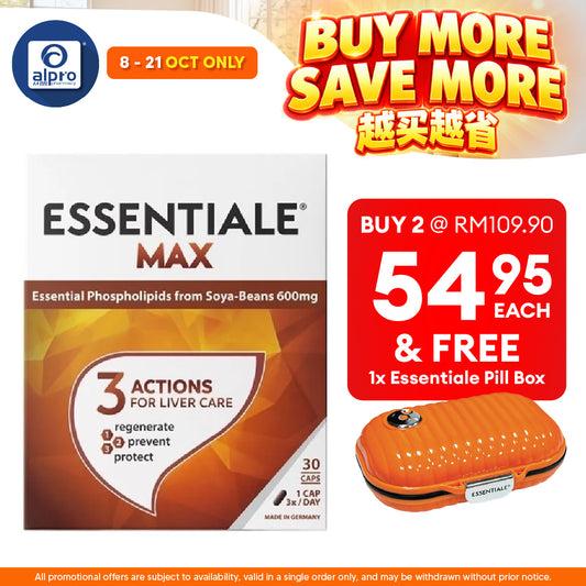 Essentiale Max 600mg Capsule 30's | Supports Daily Wellness (Exp Date: 01/01/2027)