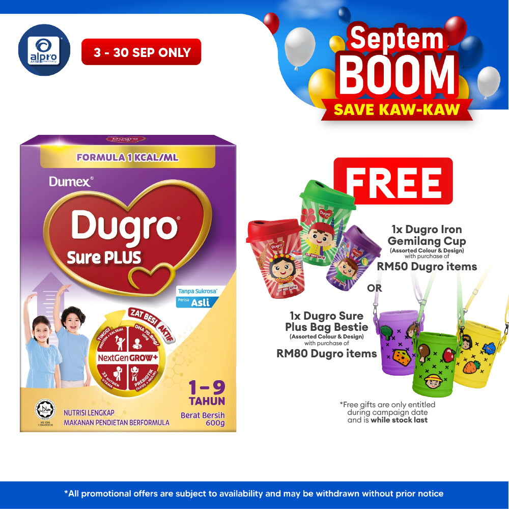 Dugro Sure Plus 1~9 Year 600g | Balanced Nutrition With 33 Total Essential Nutrition Dugro