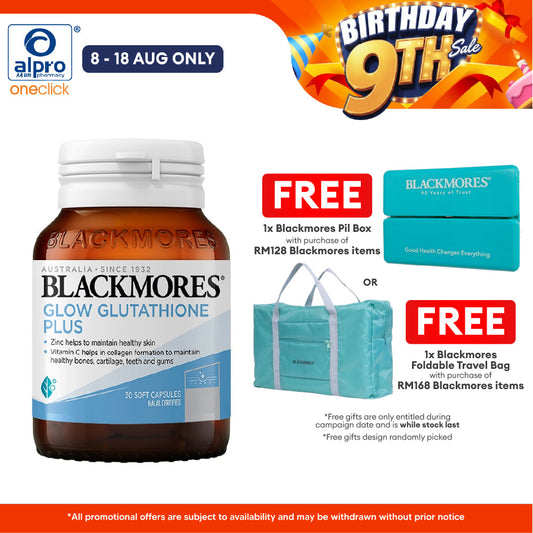 Blackmores Glow Glutathione Plus 250mg 30s | For Healthy Skin Blackmores