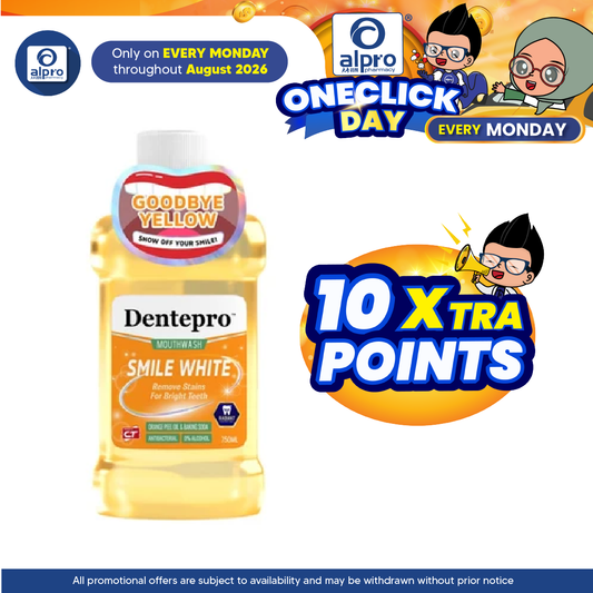 Dentepro Mouthwash Smile White 750ml | Safe for Daily Dentepro