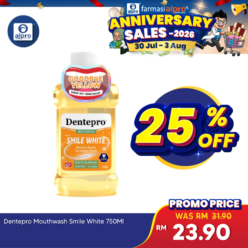 Dentepro Mouthwash Smile White 750ml | Safe for Daily Dentepro