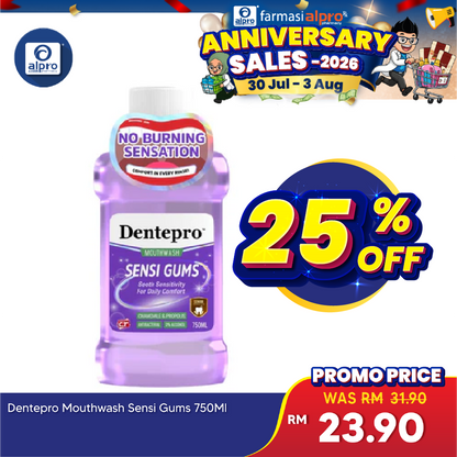 Dentepro Mouthwash Sensi Gums 750ml | Gentle Dentepro