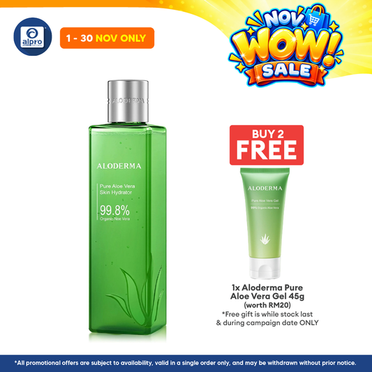 Aloderma Fresh Aloe Juice Skin Hydrator 240mL | Repair Sun Damaged Skin & Excess Oil