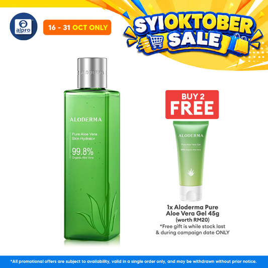 Aloderma Fresh Aloe Juice Skin Hydrator 240mL | Repair Sun Damaged Skin & Excess Oil