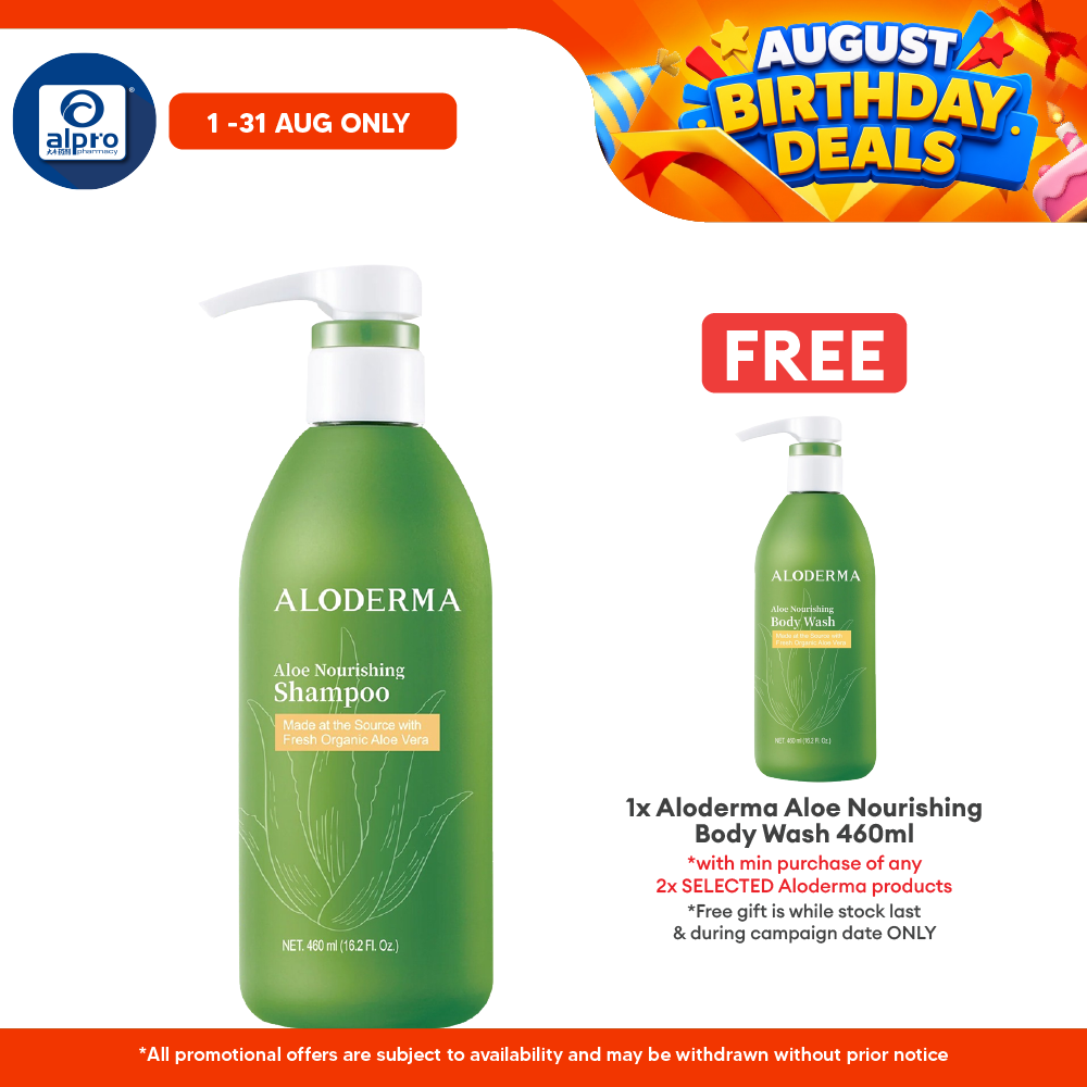Aloderma Aloe Nourishing Shampoo 460mL | Formulated For Dry Hair Aloderma