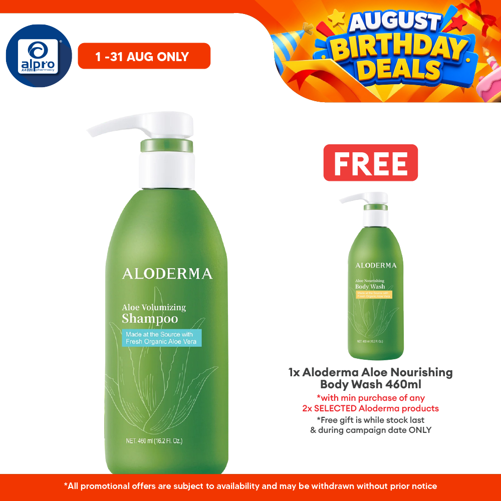 Aloderma Aloe Volumizing Shampoo 460mL | Formulated For Thin & Brittle Hair Aloderma