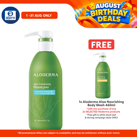 Aloderma Aloe Volumizing Shampoo 460mL | Formulated For Thin & Brittle Hair Aloderma
