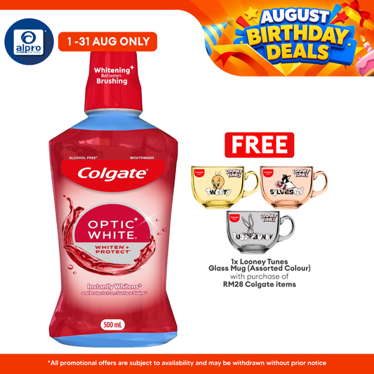 Colgate Optic White Mouthwash 500mL | Whiten + Protect Colgate