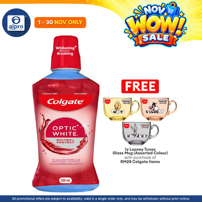 Colgate Optic White Mouthwash 500mL | Whiten + Protect