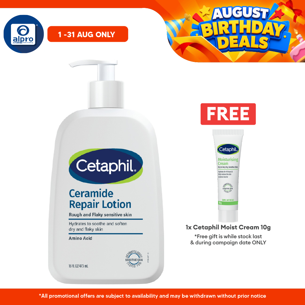 Cetaphil Ceramide Repair Lotion 473mL | Hydrate & Sooth Dry Flaky Skin Cetaphil
