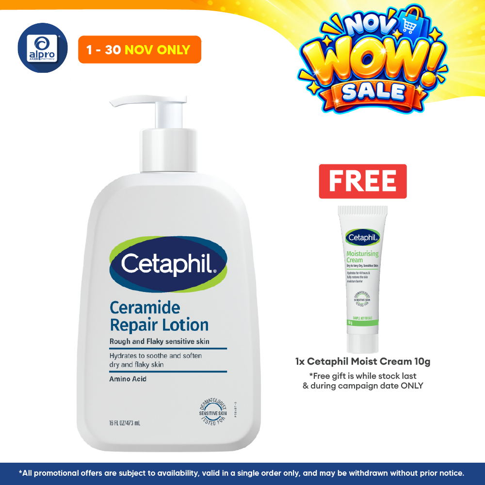 Cetaphil Ceramide Repair Lotion 473mL | Hydrate & Sooth Dry Flaky Skin