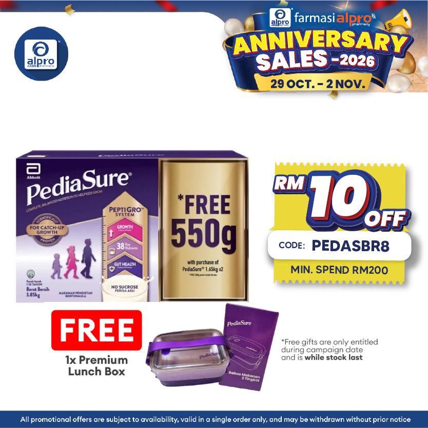 Abbott Pediasure Peptigro Vanilla 1.65KG X2 FOC 550G
