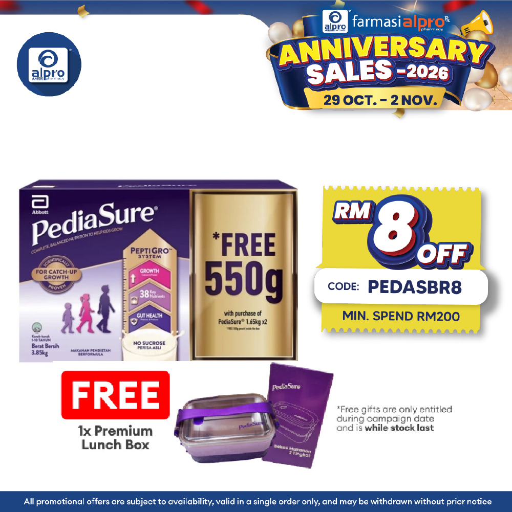 Abbott Pediasure Peptigro Vanilla 1.65KG X2 FOC 550G