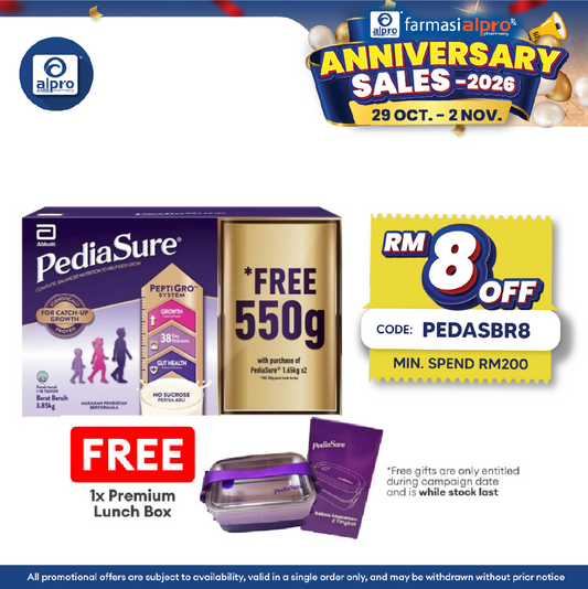Abbott Pediasure Peptigro Vanilla 1.65KG X2 FOC 550G