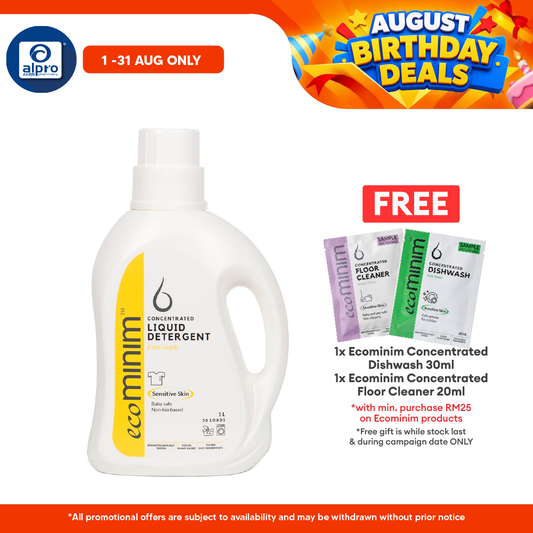 Ecominim Detergent Liquid - Ever Gentle 1L | Guard Colors & Skin ECOMINIM