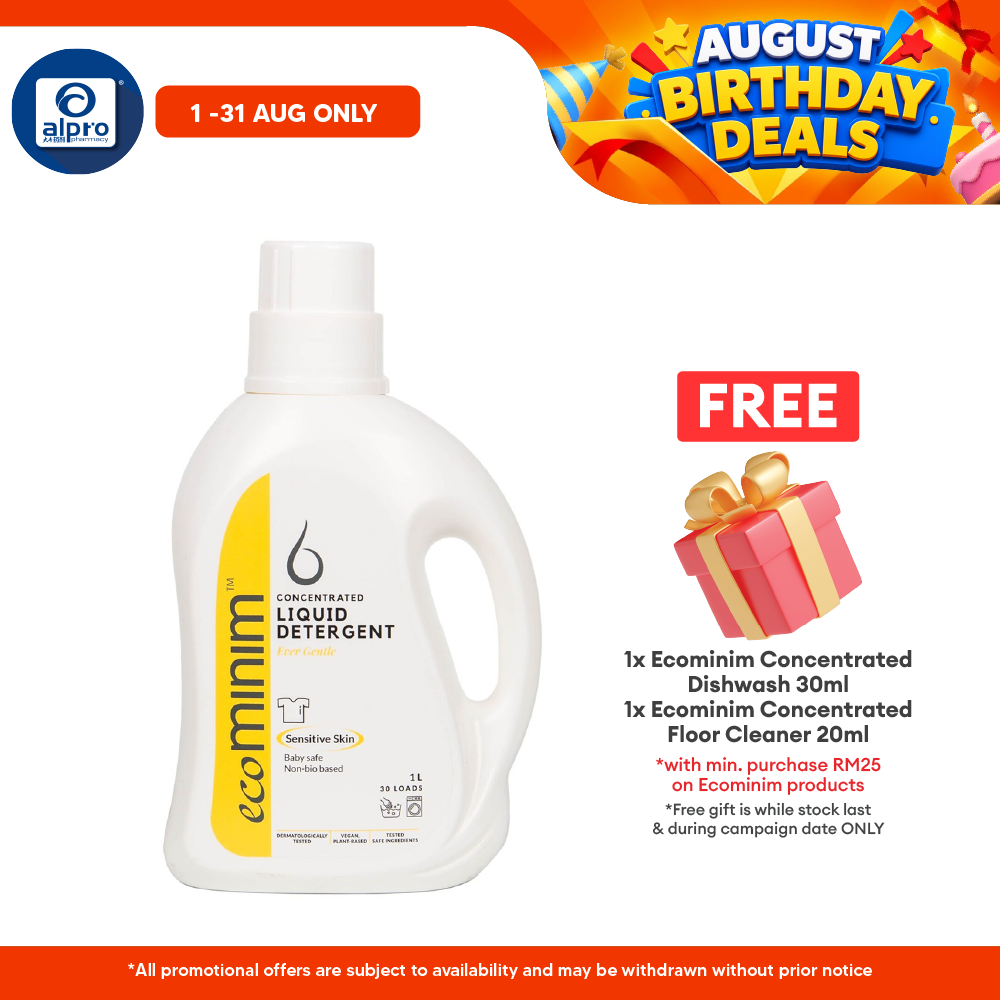 Ecominim Detergent Liquid - Ever Gentle 1L | Guard Colors & Skin ECOMINIM