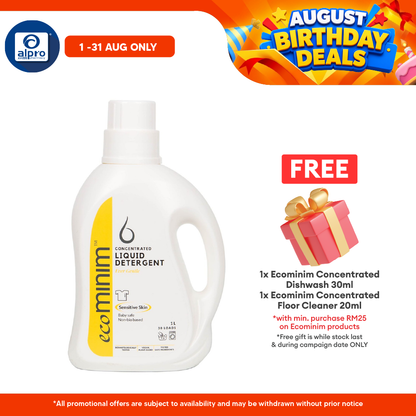 Ecominim Detergent Liquid - Ever Gentle 1L | Guard Colors & Skin ECOMINIM