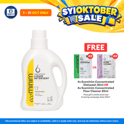 Ecominim Detergent Liquid - Ever Gentle 1L | Guard Colors & Skin
