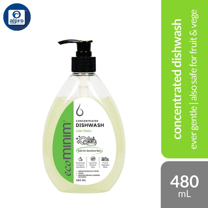 Ecominim Dishwash Liquid – (Honey Lime/ Lemon Bergamot) 480mL | Safe For Fruit & Vegetables ECOMINIM
