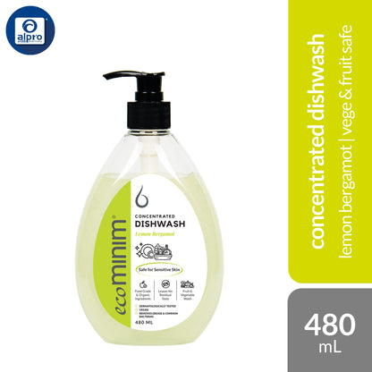 Ecominim Dishwash Liquid – (Honey Lime/ Lemon Bergamot) 480mL | Safe For Fruit & Vegetables ECOMINIM