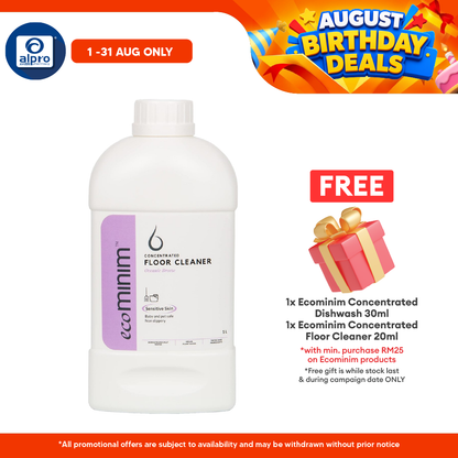 Ecominim Floor Cleaner - Oceanic Breeze 1L | Fresh Pleasant Scent & Plant Derived Surfactants ECOMINIM
