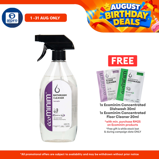 Ecominim Concentrated Bathroom Cleaner 500mL | Gentle to Sensitive Skin & Effective Removing Soap Scum ECOMINIM