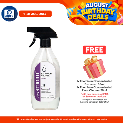 Ecominim Concentrated Bathroom Cleaner 500mL | Gentle to Sensitive Skin & Effective Removing Soap Scum ECOMINIM