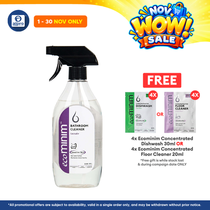 Ecominim Concentrated Bathroom Cleaner 500mL | Gentle to Sensitive Skin & Effective Removing Soap Scum