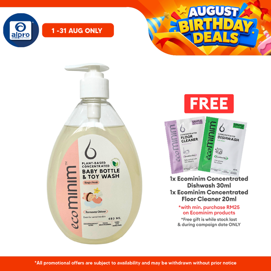 Ecominim Baby Utensils Cleanser - Tangyfresh 480mL | Food-Grade Ingredients & Toxic-Free ECOMINIM